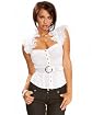 Flutter Sleeve Ruffle Collar Belted Top main image