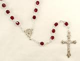 Pack of 8 January Garnet Birthstone Glass Beads Rosaries 17.5