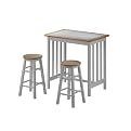 Mission Breakfast Bar with Stools - Natural