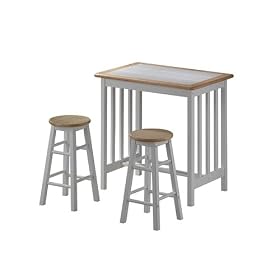 Mission Breakfast Bar with Stools - Natural 