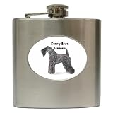 Kerry Blue Terrier Hip Flask (6 oz)