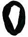 Solid Infinity Polyester Scarf with Hidden Zipper Pocket (Black)