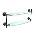 Allied Brass RD-34/18-ORB 18-Inch x 5-Inch Double Glass Shelf, Oil Rubbed Bronze