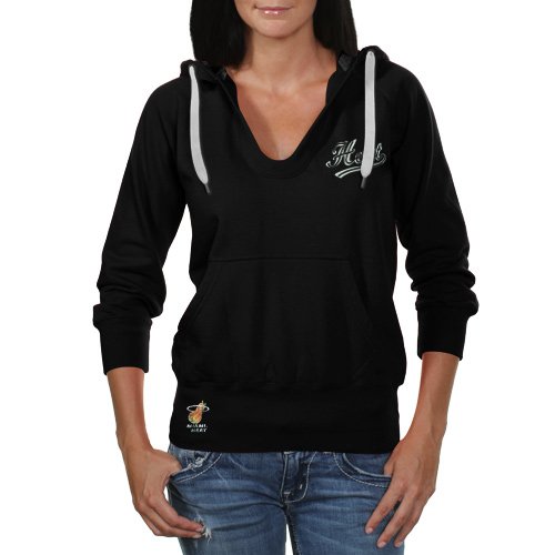 NBA Touch by Alyssa Milano Miami Heat Ladies In the Bleachers Pullover Hoodie Sweatshirt - Black (Small) at Amazon.com