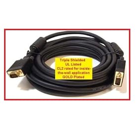 100ft Monitor or Projector VGA SVGA M/M CL2 cable - Premium for ...