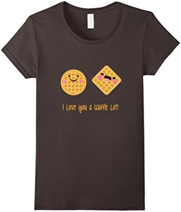 Women's I Love You A Waffle Lot Awful Round Square Warm Toast Tshirt Small Asphalt