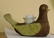 Metal Bird with Yellow Wings Votive Candle Holder