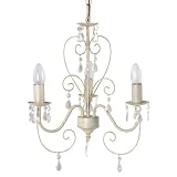 Vintage French-Style Three-Way Chandelier Ceiling Light, White