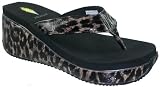 Volatile Kitty Women's Animal Print Wedge Thong Sandals