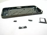 Apple iPhone 4 G 4G ~ Metal Black Middle Cover Case Housing Bezel Frame Panel with Side Button ~ Mobile Phone Repair Parts Replacement