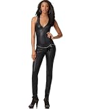 Rocawear Jumpsuit, Sleeveless V-Neck Faux Leather Skinny Jumpsuit with Charm Belt