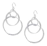 Fossil Earrings - Large Silver Pave Orbitals (Color: Silver)