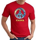 PEACE TIE DYED Sign Symbol Adult T-shirt Tee Shirt - Red