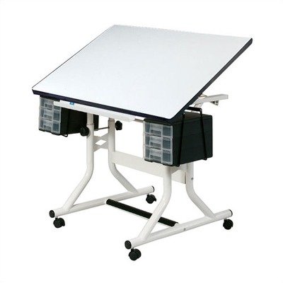 Alvin and Co. CraftMaster Art, Drawing & Hobby Table with White Base and White or Maple Top