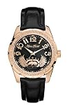 Marc Ecko Gents The Supreme Black Dial With Black Leather Strap