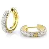 14K Yellow Gold 1.00ct Diamond Hoop Earrings