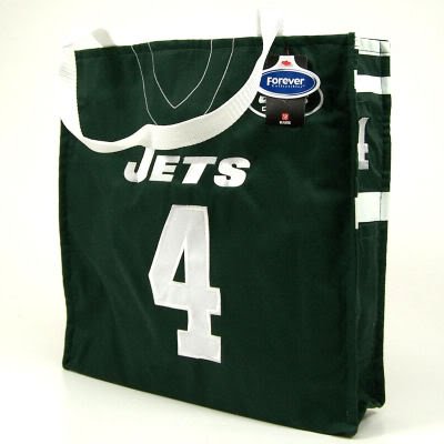 NEW YORK JETS BRETT FAVRE OFFICIAL CANVAS JERSEY TOTE BAG
