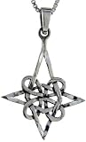Sterling Silver Celtic Charm, 1 3/8 (35mm) Tall