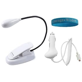 Clip-On LED Book Light eReader White Color Kindle book light eRader book light + Amazon Kindle Amazon Kindle2 Kindle DX Kindle 9.7 Kindle 6
