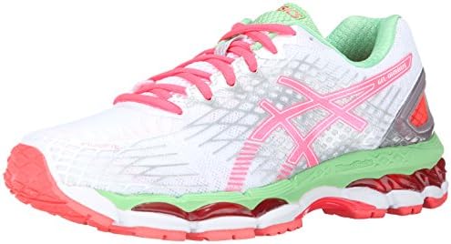 ASICS Women's Gel-Nimbus 17 Running Shoe,White/Hot Coral/Apple,10 M US