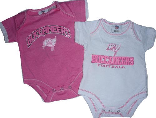 Tampa Bay Buccaneers Pink Girls Baby Infant 2 Pc Creeper Onesie Set 0 3 Months