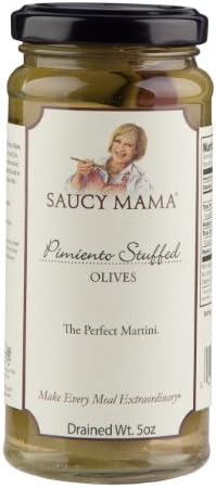 Saucy Mama Pimiento Stuffed Olives, 5-Ounce Boxes (Pack of 6)