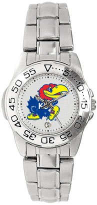Kansas Jayhawks- (University of) Ladies Sports Steel Watch