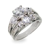 Past Present and Future Wedding CZ Ring Set Size 5 (Sizes 5 6 7 8 9 Available)