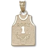 Derrick Rose Chicago Bulls Rose 1 5/8 Jersey Pendant - 14KT Gold Jewelry