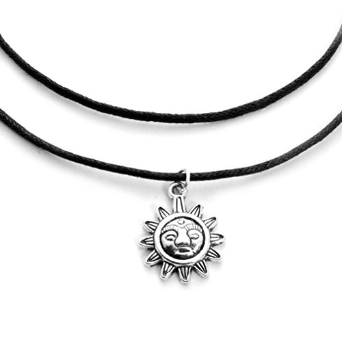 Double Strand Sun Charm Choker Necklace