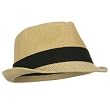 Fedora Hat - Natural Color Straw with Black Band