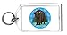 Keychain with tree, buffalo, bison, animal, horns, field