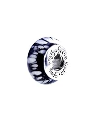 SilveRado (tm) F35 Murano Glass Night Flight Bead / Charm