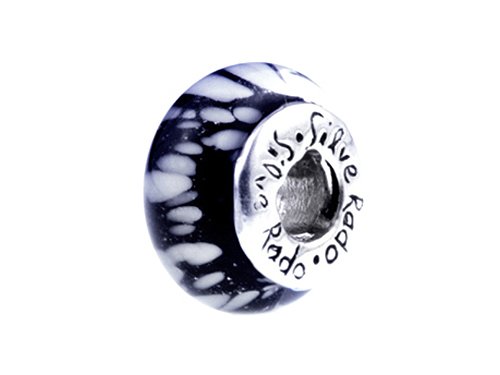 SilveRado(tm) F35 Murano Glass Night Flight Bead / Charm
