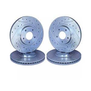 Cross Drilled and Slotted Front and Rear Brake Rotors SATURN ION 2.4L 04 05 06 07