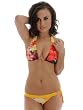 Spring Sale Reversible Aaron Chang Bikini Swimsuit Tropical Print Solid Yellow Jr