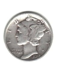 Single Detail Page Misc: 1918 U.S. Mercury Dime Coin - 90% Silver - United States Mint