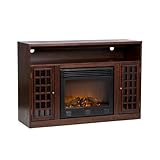 SEI Narita Espresso Media Console with Electric Fireplace
