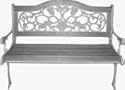 DC America SL5630CO-BR Birmingham Camelback Park Bench, Cast Iron Frame and Hardwood Slats, Rust Resistant Bronze Finish