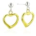 Sterling Silver 2T Open Heart Dangle Earring
