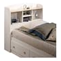South Shore Furniture, Summertime Collection, Bookcase Headboard 39", Pure white and Natural Maple