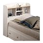 South Shore Furniture, Summertime Collection, Bookcase Headboard 39", Pure white and Natural Maple