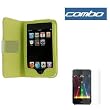 Premium Light Green Folio Wallet Leather Case + Premium Clear Durable Reusable LCD Screen Protector for Apple Ipod Touch Itouch 8Gb 16GB 32Gb 2G 2nd Generation