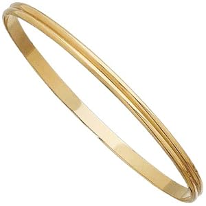 14Kt Yellow Gold Bare and Bold Bangle Fashion Bracelet