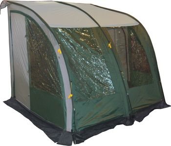 Pyramids Majestic 260 Burgundy Caravan Lightweight Porch Awning with Padded caravan poles.