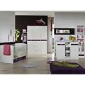6 teiliges BABYZIMMER KOMPLETT BABY BETT WICKELKOMMODE WEI� BROMBEER