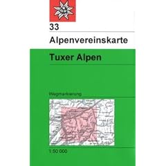 DAV Alpenvereinskarte 33 Tuxer Alpen 1 : 50 000 Wegmarkierung
