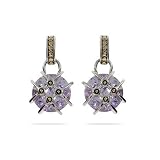 Eve's Addiction Round Lavender CZ Criss Cross Earrings- CLEARANCE- FINAL SALE