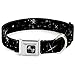 Buckle Down Seatbelt Buckle Dog Collar - Shining Stars Black/White - 1.5