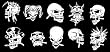 10 MINI-SKULL AIRBRUSH STENCILS SET Template-Auto Paint